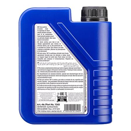 Liqui Moly 5W 40 A3/B4 Diesel Synthoil Engine Oil   1 Litre