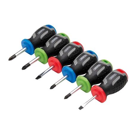 Draper 13432 Stubby Soft Grip Screwdriver Set (6 Piece)