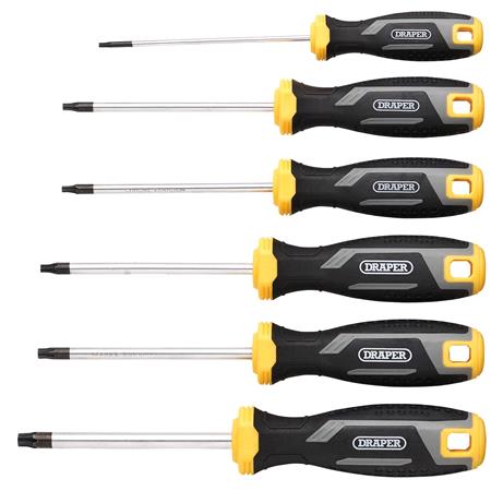 Draper 13435 TX STAR Tamperproof Soft Grip Screwdriver Set (6 Piece)