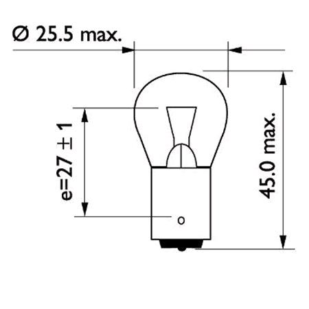 Philips Standard 24V P25 18W BA15s Truck Bulb   Single