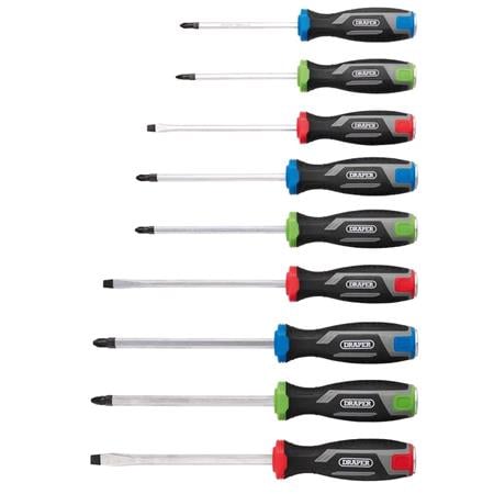 Draper 13487 Pound Thru Soft Grip Screwdriver Set (9 Piece)