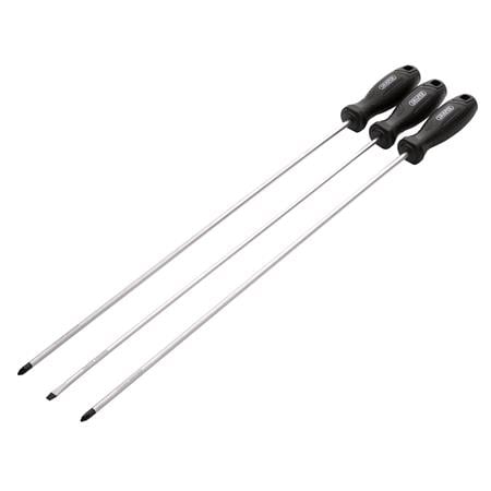 Draper 13580 Long Reach Hard Grip Screwdriver Set (3 Piece)