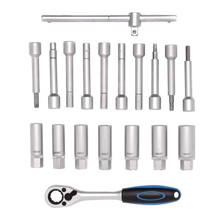 Draper 13604 Shock Absorber Strut Nut Kit, 1/2" Sq. Dr. (19 Piece)