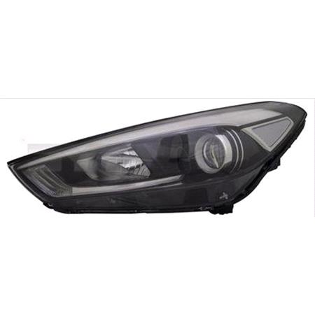 Right Headlamp (Halogen, Takes H7 / H7 Bulbs, With LED Daytime Running Light, Supplied Without Motor) for Hyundai TUCSON 2015 2018