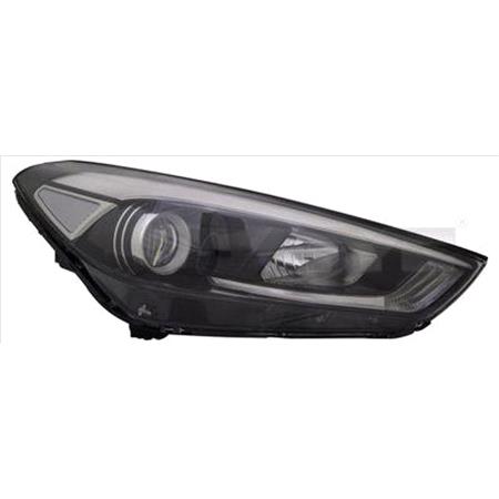 Left Headlamp (Halogen, Takes H7 / H7 Bulbs, With LED Daytime Running Light, Supplied Without Motor) for Hyundai TUCSON 2015 2018