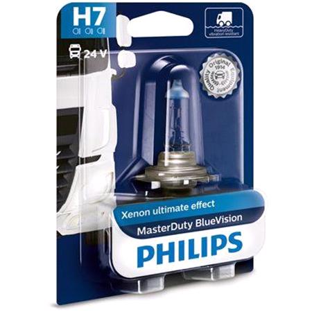 Philips MasterDuty BlueVision 24V H7 70W PX26d Truck Bulb   Single