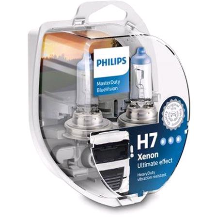 Philips MasterDuty BlueVision 24V H7 70W Truck Bulb   Twin Pack