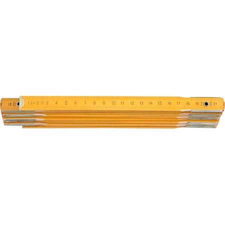 WOODEN FOLDING RULE, FERRULED, 2M