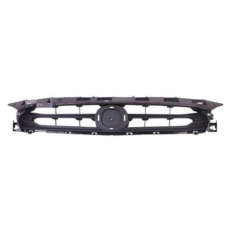 Mazda 2 2015 2019 Front Bumper Grille, Upper Section, Matt Dark Grey, Supplied Without Chrome Trims