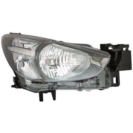 Right Headlamp (Halogen, Takes H4 Bulb, Supplied Without Motor) for Mazda 2 2015 on