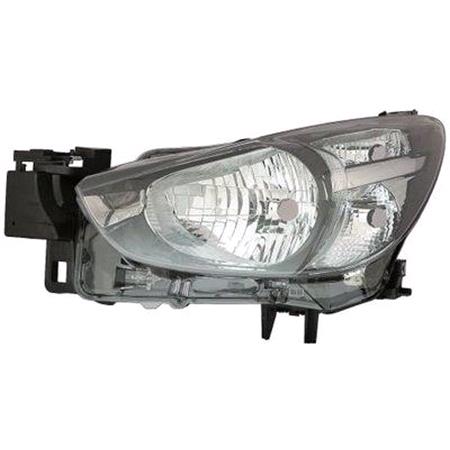 Left Headlamp (Halogen, Takes H4 Bulb, Supplied Without Motor) for Mazda 2 2015 on
