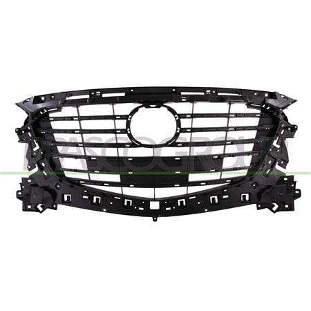 Mazda 3 2017 2019 Front Bumper Grille, Matt Dark Grey, Supplied Without Chrome Trims, TUV Approved