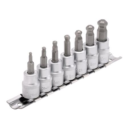 Draper Expert 16296 3 8 inch Sq. Dr. Hexagonal Socket Bit Set (7 piece)