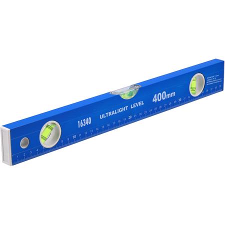 SPIRIT LEVEL, ALUMINIUM, 3 VIALS, 400MM
