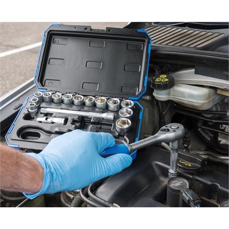 Draper 16359 Metric Socket Set, 3/8" Sq. Dr. (18 Piece)