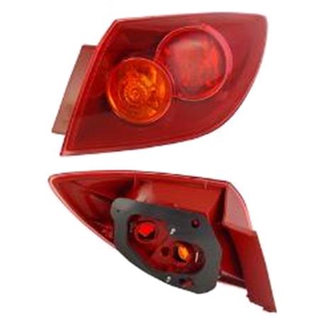 Right Rear Lamp (Outer, On Quarter Panel, Red Look, Hatchback Only) for Mazda 3 2004 2006