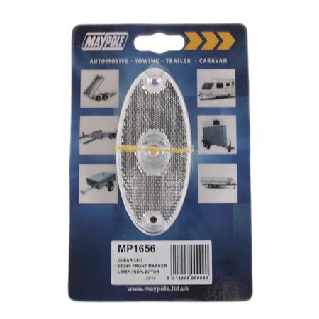 LAMP   12/24V CLEAR LED FRONT MARKER / REFLECTOR DP