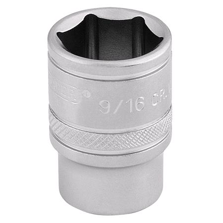 Draper Expert 16571 3 8 inch Square Drive 6 Point Imperial Socket (9 16 inch)