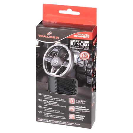 Walser Soft Grip Steering Wheel Cover   Styler   38 cm   Black and Grey