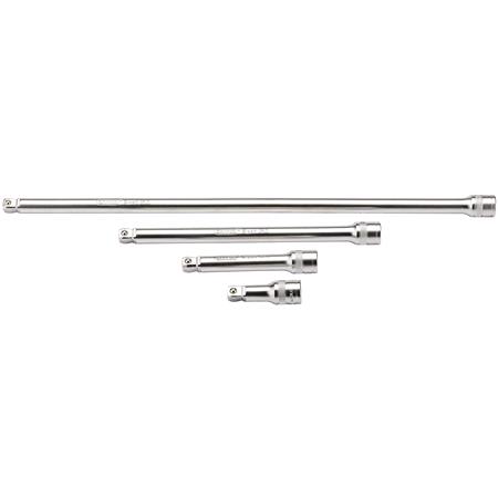 Draper Expert 16770 1 2 inch Square Drive Satin Chrome Wobble Extension Bar Set (4 Piece)