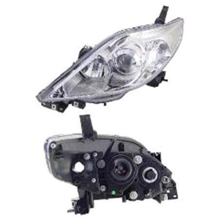 Left Headlamp (Halogen, Takes H7/HB3 Bulbs, Supplied Without Motor) for Mazda 5 2006 2008