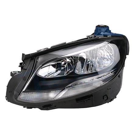 Left Headlamp (Halogen, Takes H7 / H7 Bulbs, With LED Daytime Running Lamp, Supplied With Motor) for Mercedes E CLASS 2016 on