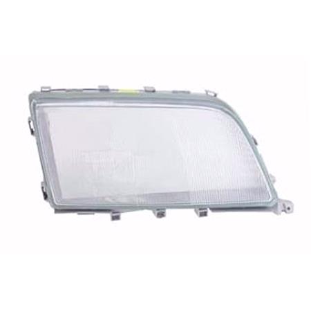 Right Headlamp Lens (for lamps with  x H1 & 1 x H3 Bulbs, Original Equipment) for Mercedes C CLASS 1993 1996