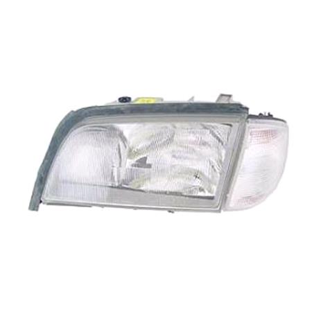 Left Headlamp (With Clear Indicator, Takes  x H1 & 1 x H3 Bulbs, Original Equipment) for Mercedes C CLASS Estate 1993 1996