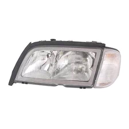 Left Headlamp (With Clear Indicator, Takes  x H1 & 1 x H7 Bulbs, Original Equipment) for Mercedes C CLASS 1996 2000