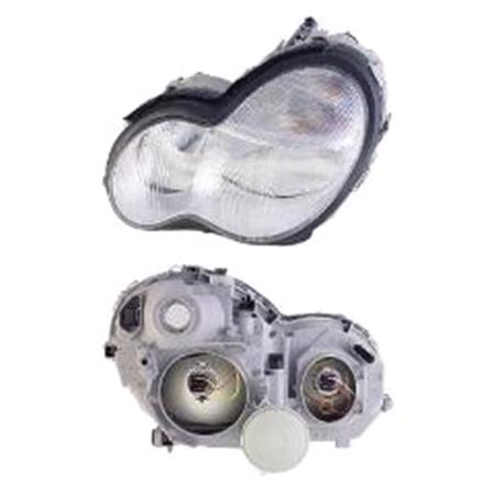 Left Headlamp (Halogen, Takes H7/H7 Bulbs, Original Equipment) for Mercedes C CLASS 2000 2004