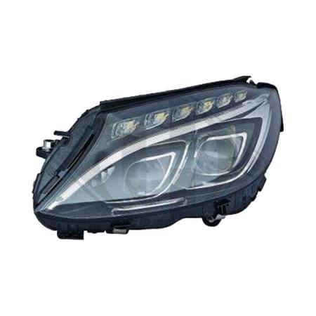 Left Headlamp (Full LED, Without Curve Light, Supplied Without LED Modules, Original Equipment) for Mercedes C CLASS 2013 2018