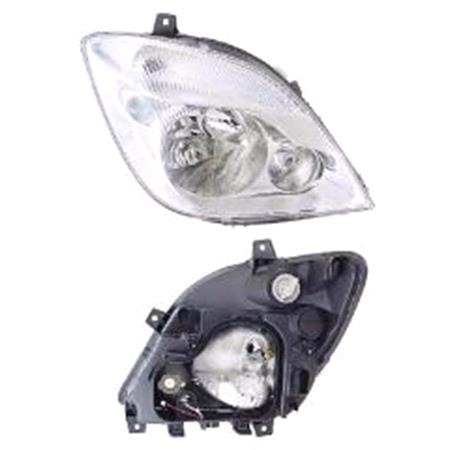 Right Headlamp (Halogen, Takes H7 / H7 Bulbs) for Mercedes SPRINTER 4,6 t Flatbed Chassis 2006 2013
