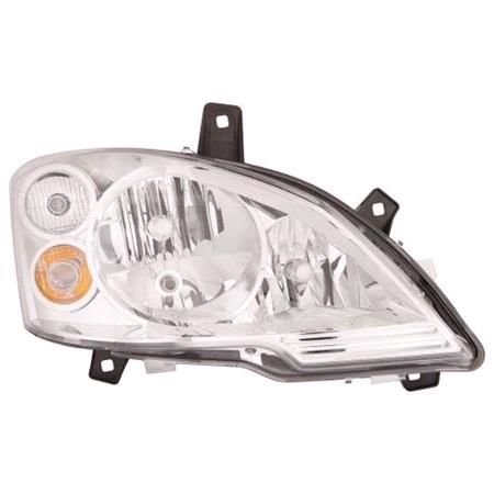Right Headlamp (Halogen, Takes H7 / H7/ H7 Bulbs, Supplied With Motor) for Mercedes VITO Bus 2010 2014