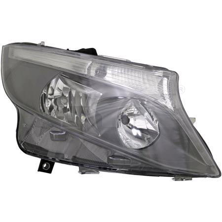 Right Headlamp (Halogen, Takes H7 / H15 Bulbs, With Black Bezel, Supplied With Motor & Bulbs, Original Equipment) for Mercedes VITO Box 2014 on