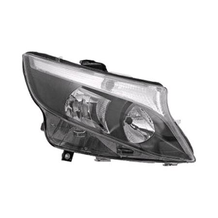 Right Headlamp (Halogen, Takes H7 / H15 Bulbs, With Grey Bezel, Supplied With Motor & Bulbs, Original Equipment) for Mercedes VITO Dualiner 2014 on