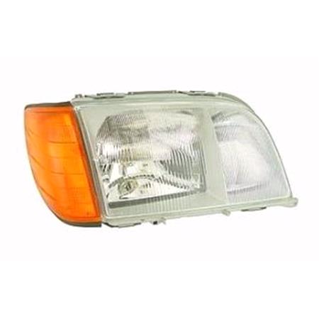 Right Headlamp (Supplied With Amber Indicator, Original Equipment) for Mercedes S CLASS 1991 1993