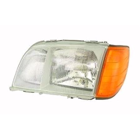 Left Headlamp (Supplied With Amber indicator, Original Equipment) for Mercedes S CLASS 1991 1993