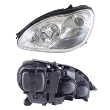 Left Headlamp (Halogen, Takes H7/H7 Bulbs, Original Equipment) for Mercedes S CLASS 2003 2006