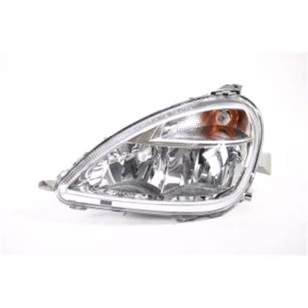 Left Headlamp (Halogen, Takes H4/H7 Bulbs, Models Without Fog Lamp, Original Equipment) for Mercedes A CLASS 2001 2004