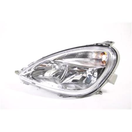 Left Headlamp (Halogen, Takes H4/H7 Bulbs, Models Without Fog Lamp, Original Equipment) for Mercedes A CLASS 2001 2004