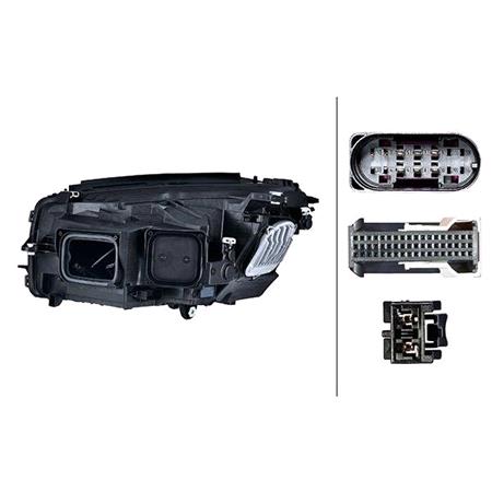 Right Headlamp (LED, Without Dynamic Bending Light, Supplied Without LED Control Modules, Original Equipment) for Mercedes GLC 2015 2019