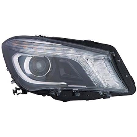 Left Headlamp (Bi Xenon, Takes D3S Bulb, Without AFS, With LED Daytime Running Light, Original Equipment) for Mercedes CLA Coupe 2013 2017