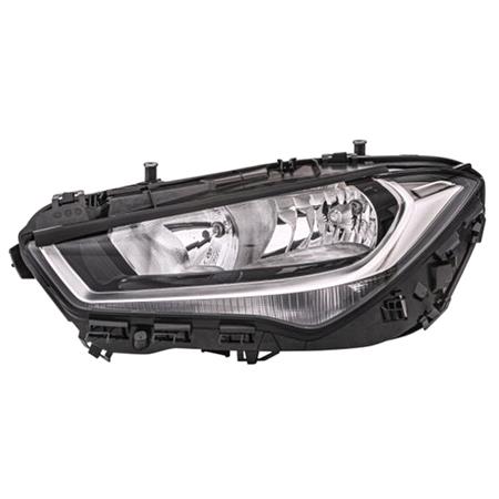 Left Headlamp (Halogen, Takes H7 / H7 Bulbs, With LED Daytime Running Light, Supplied with Bulbs and Motor) for Mercedes CLA 2019 to 2023
