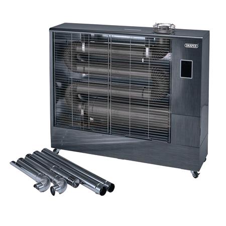 Draper 18104 230V Far Infrared Diesel Heater With Flue Kit, 67,500 BTU/19.8kW