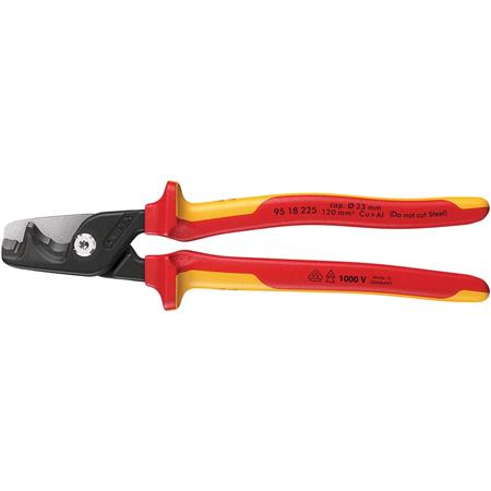 KNIPEX 18131 StepCut XL VDE Insulated Cable Shears, 225mm 