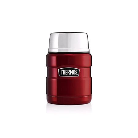 Thermos Stainless Steel King Food Jar with Spoon   470ml   Red