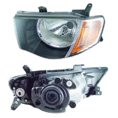 Left Headlamp (With Load Level Adjustment, Double Cab Models) for Mitsubishi L200 2006 on