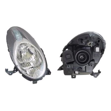 Right Headlamp (Takes H4 Bulb, Supplied With Motor & Bulb, Original Equipment) for Nissan MICRA C C 2008 on