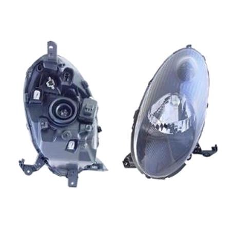 Left Headlamp (Electric Adjustment, Black Bezel, Original Equipment) for Nissan MICRA 2003 2005