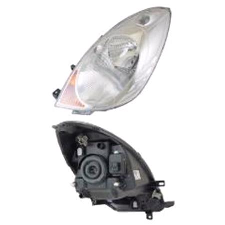 Left Headlamp (Takes H4 Bulb, Supplied With Motor & Bulbs, Original Equipment) for Nissan NOTE 2005 2008